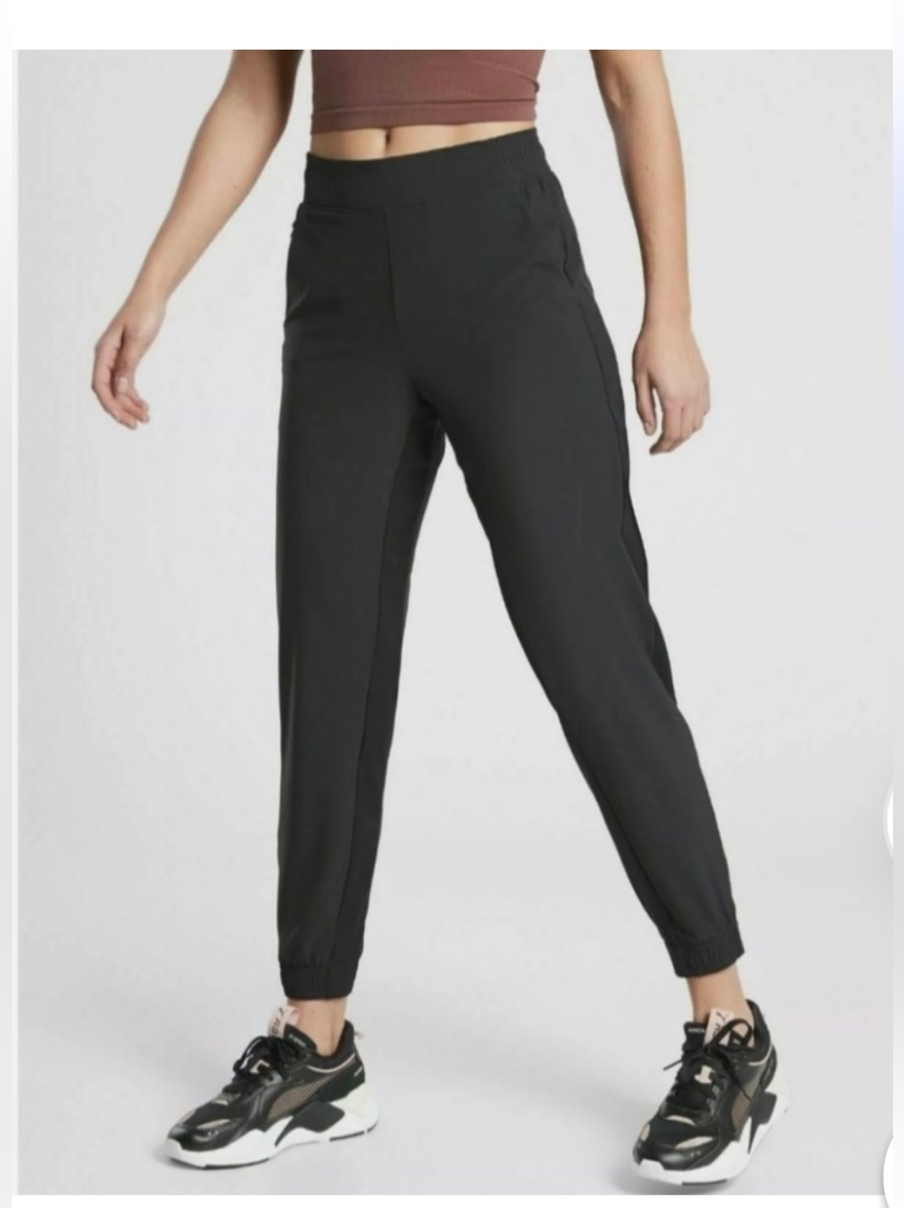 Athleta Brooklyn Lined Joggers Black size 14 Petite - Picture 2 of 12
